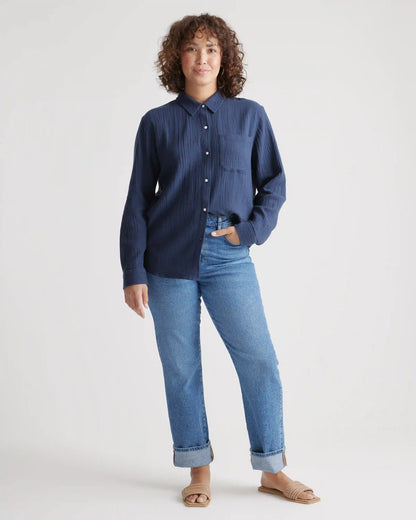 100% Organic Cotton Gauze Long Sleeve Shirt