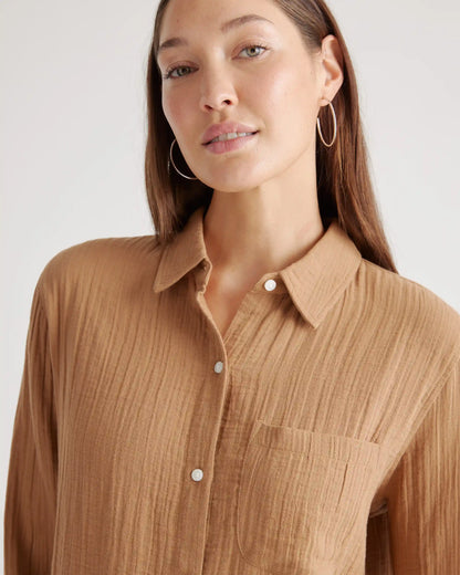 100% Organic Cotton Gauze Long Sleeve Shirt