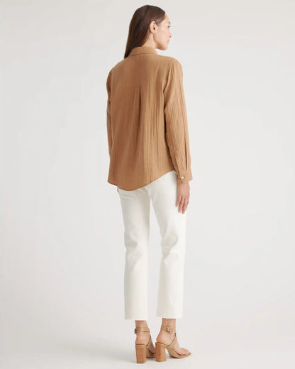 100% Organic Cotton Gauze Long Sleeve Shirt