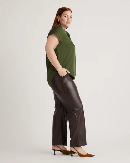 Washable Stretch Silk Dolman Sleeve Blouse