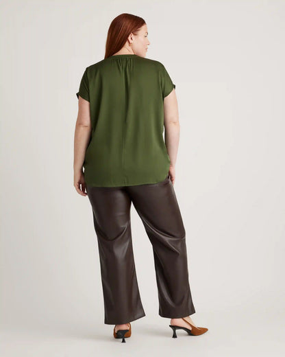 Washable Stretch Silk Dolman Sleeve Blouse
