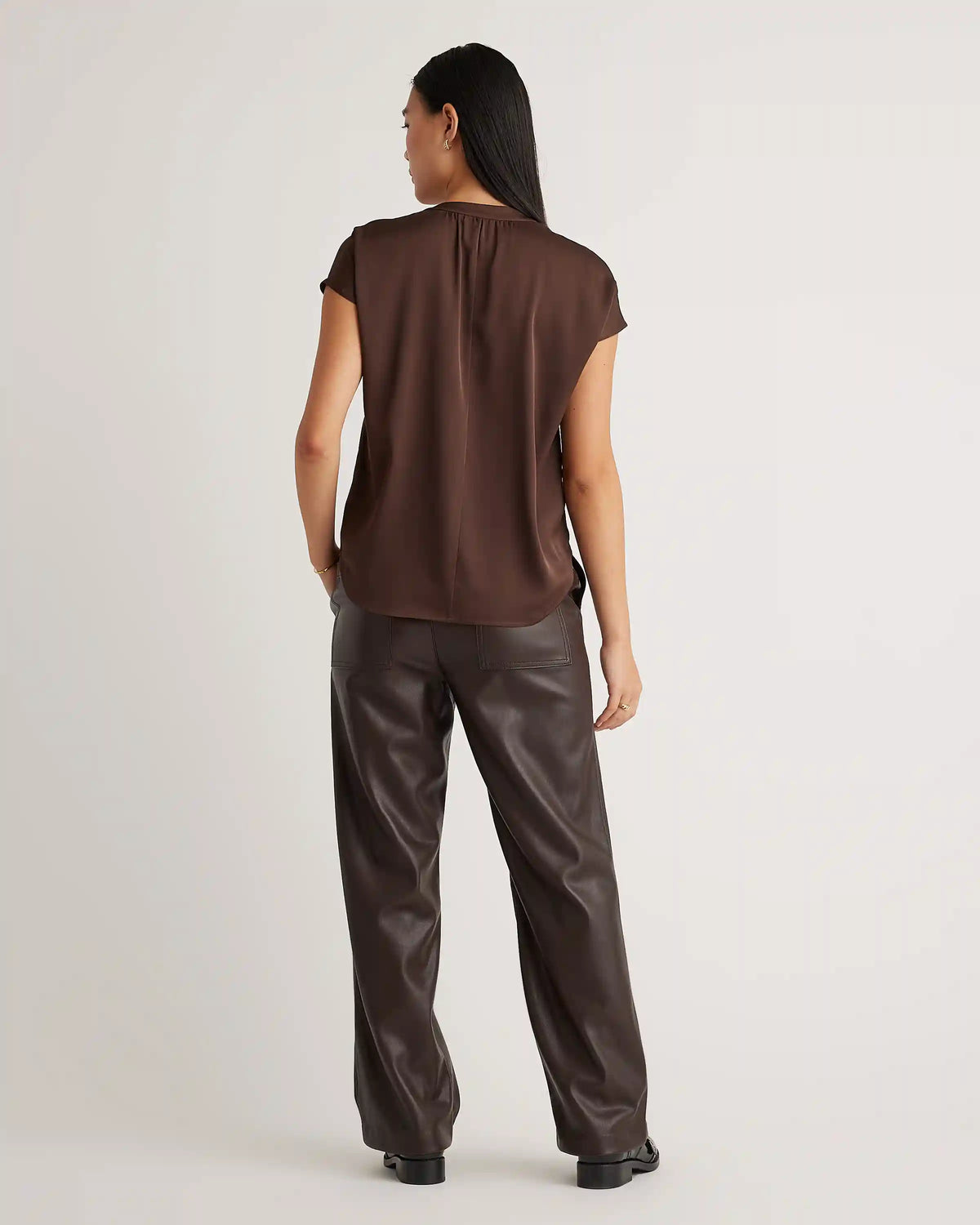 Washable Stretch Silk Dolman Sleeve Blouse