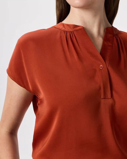 Washable Stretch Silk Dolman Sleeve Blouse