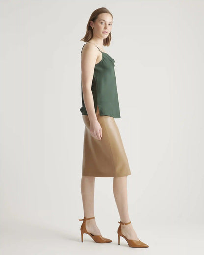 Washable Stretch Silk Cowl Neck Cami