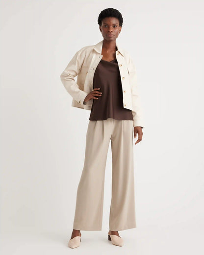Washable Stretch Silk Cowl Neck Cami