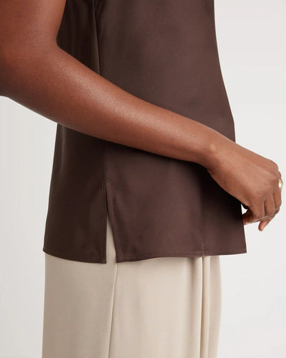 Washable Stretch Silk Cowl Neck Cami