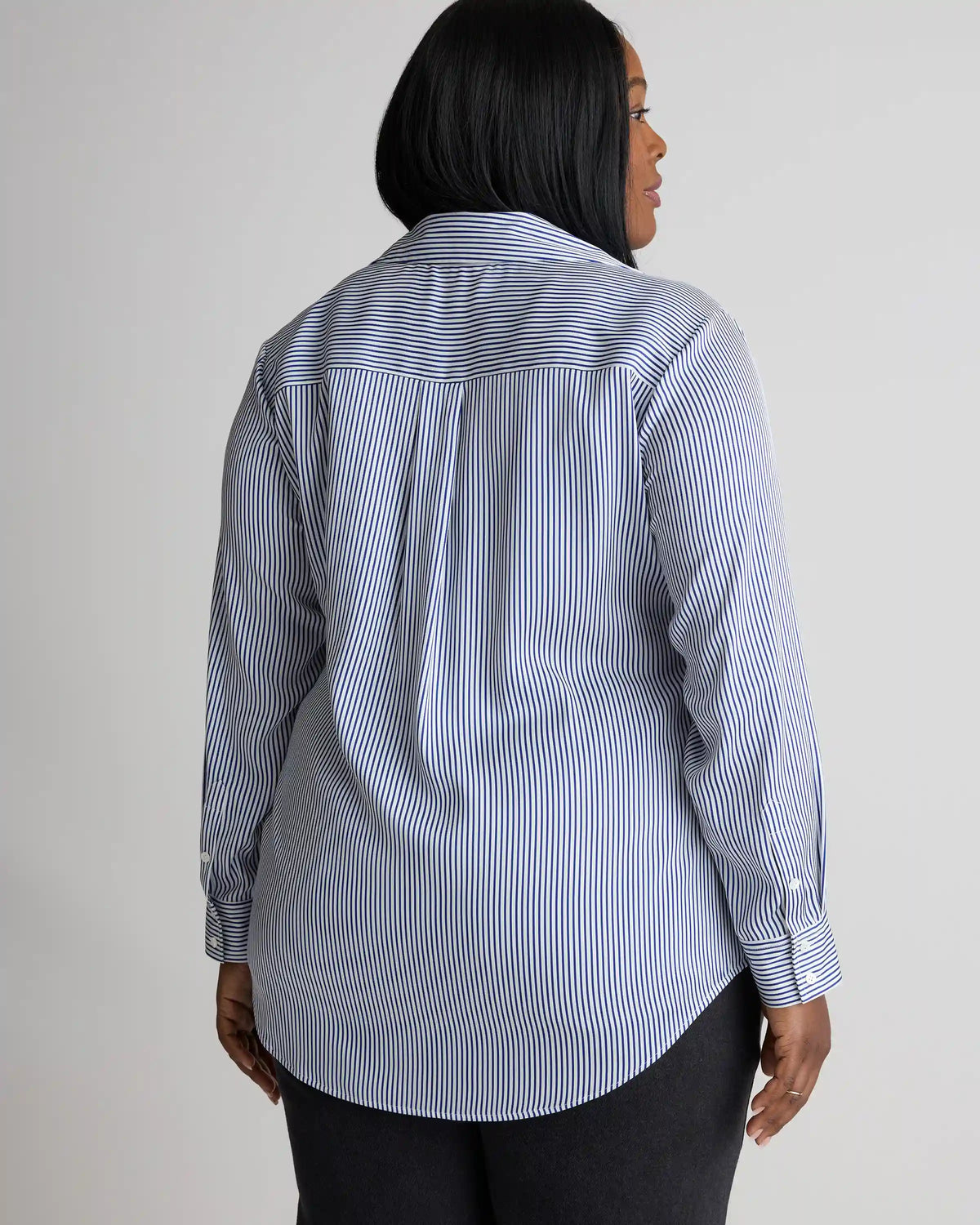 Washable Stretch Silk Notch Collar Blouse