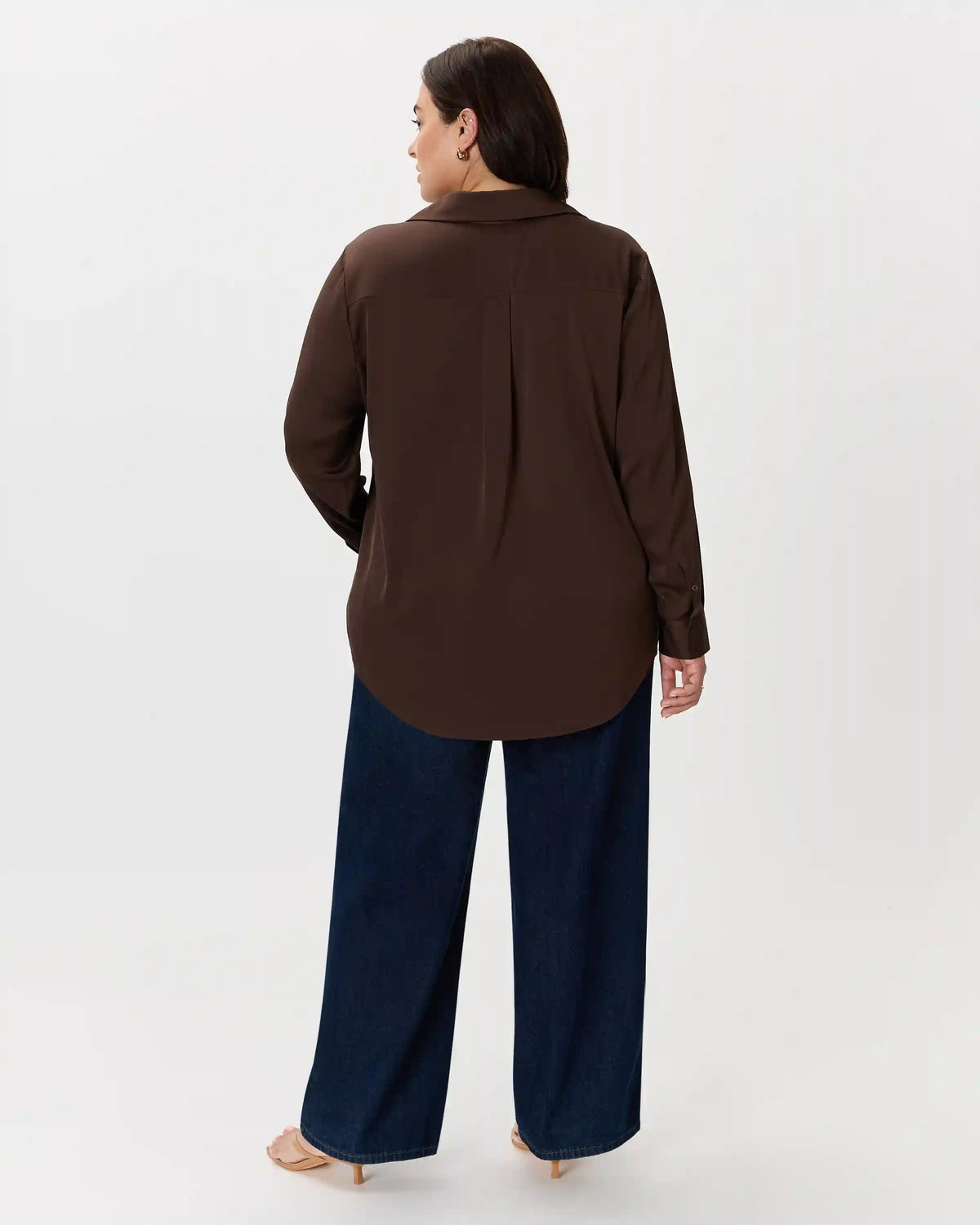 Washable Stretch Silk Notch Collar Blouse