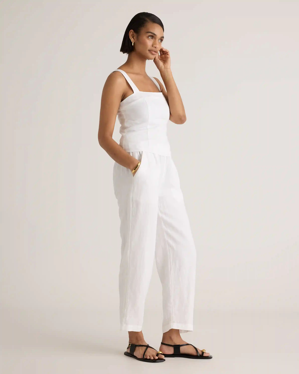 100% European Linen Fitted Tank
