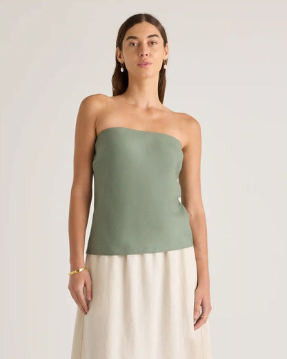 100% European Linen Strapless Top