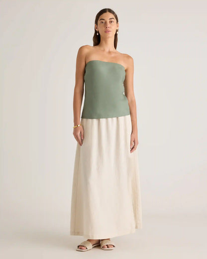 100% European Linen Strapless Top