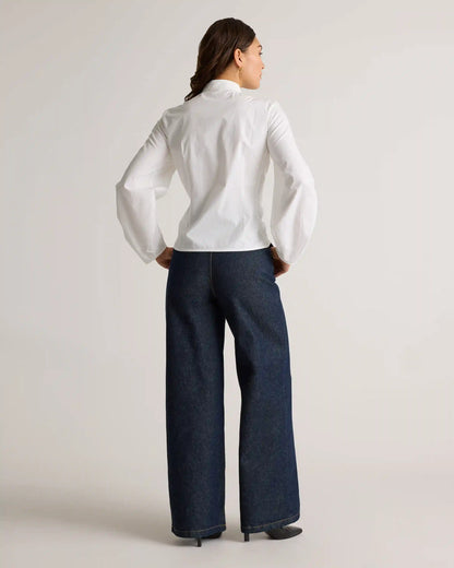 100% Organic Cotton Poplin Balloon Sleeve Shirt