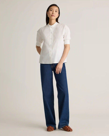 100% Organic Cotton Poplin Puff Sleeve Shirt