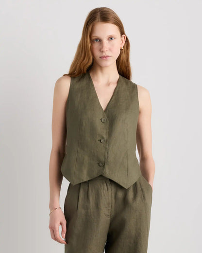 100% European Linen Vest