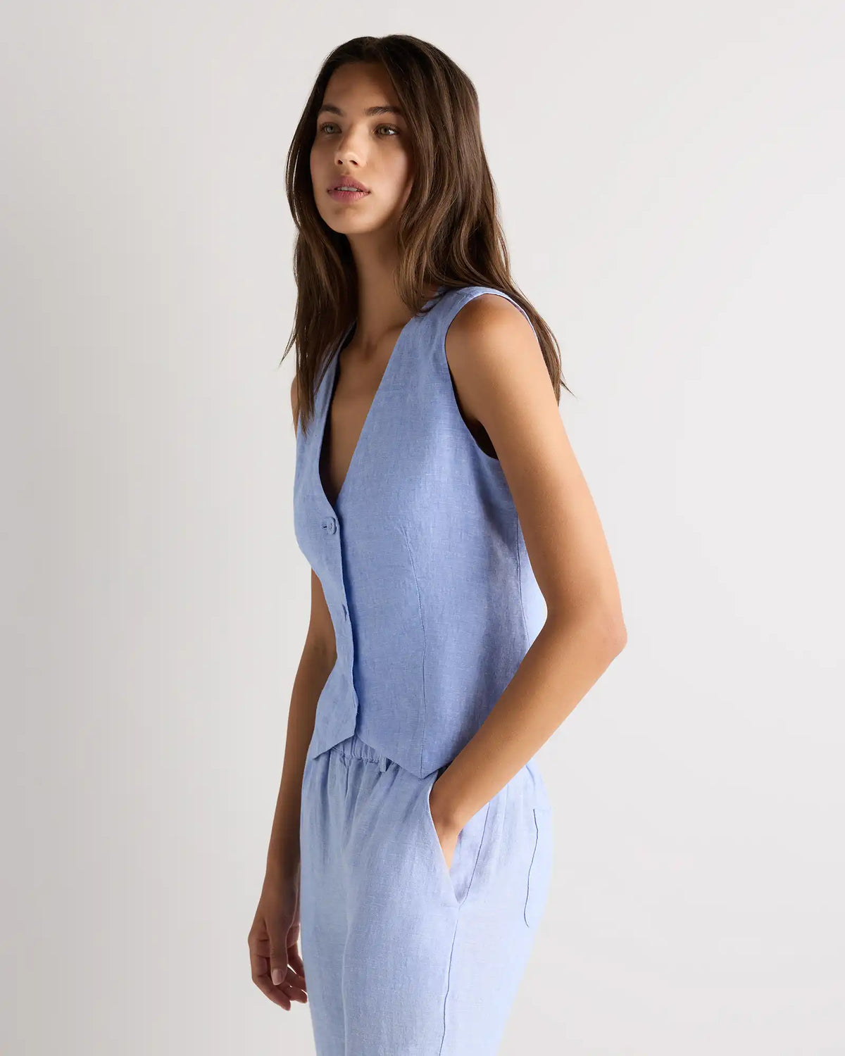 100% European Linen Vest