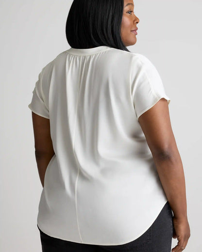 Washable Stretch Silk Dolman Sleeve Blouse