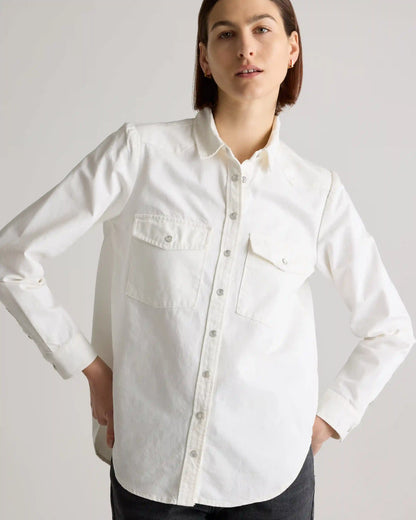 Distressed Denim Western Shirt