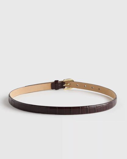 Sofia European Leather Skinny Belt