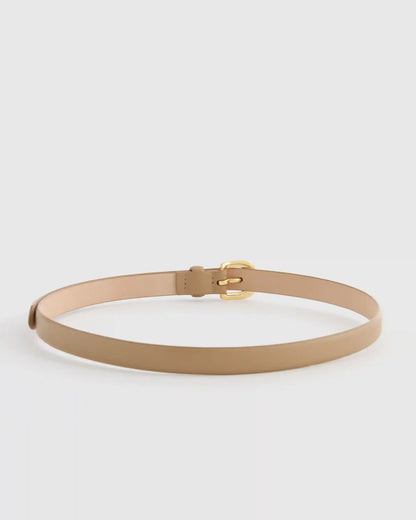 Sofia European Leather Skinny Belt