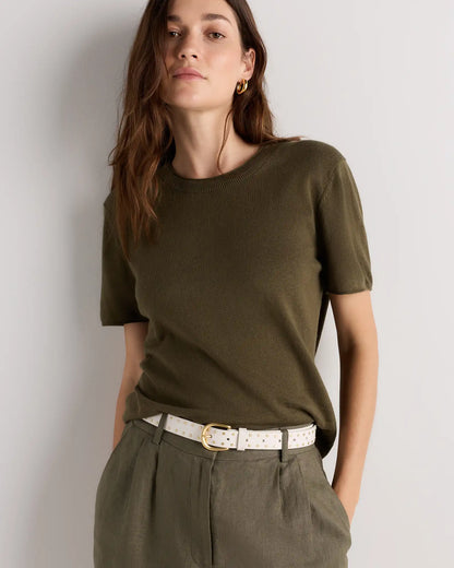 Ellie European Leather Flat Stud Belt