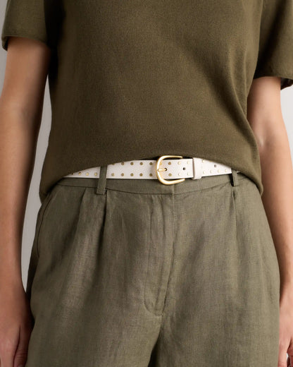 Ellie European Leather Flat Stud Belt