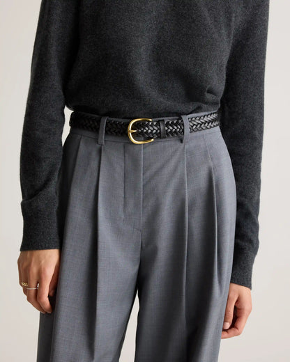 Josie European Leather Braided Belt