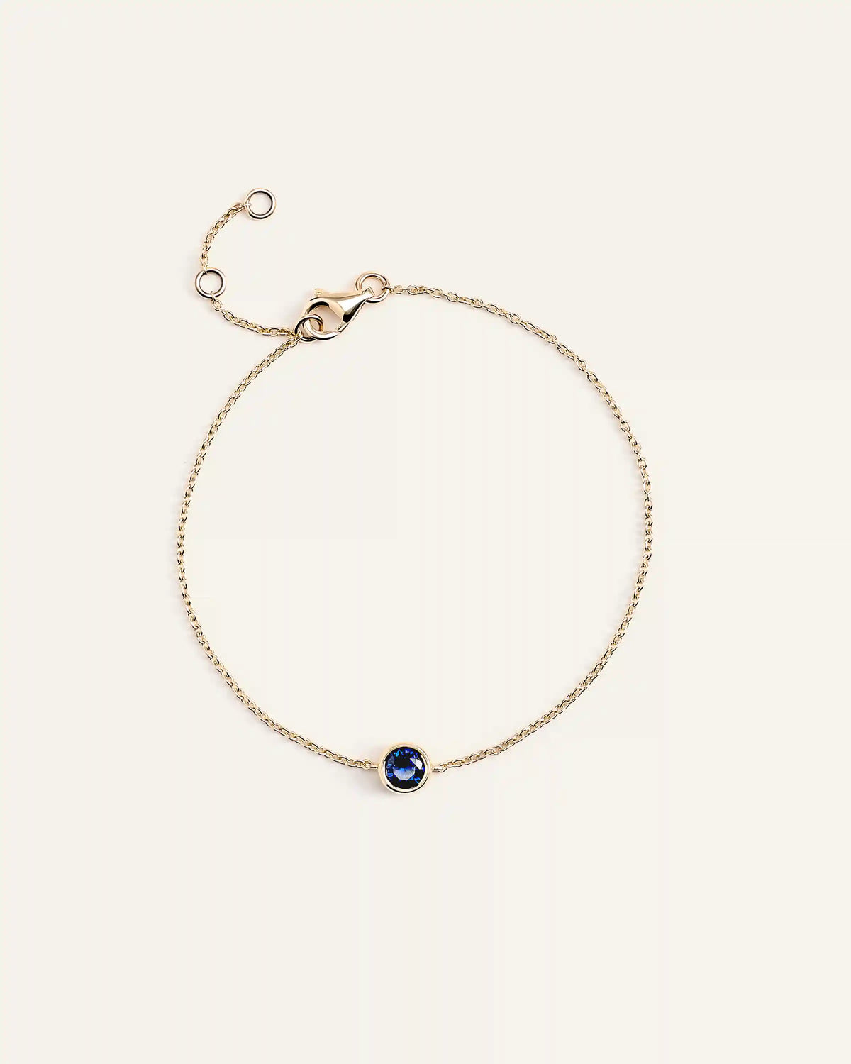 14K Gold Birthstone Solitaire Bezel Bracelet