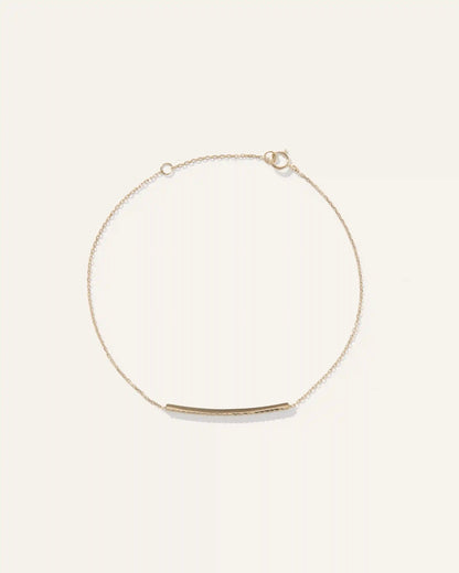 14K Gold Pave Diamond Bar Bracelet
