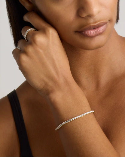 14K Gold Lab Grown Diamond Tennis Bracelet - 4ctw