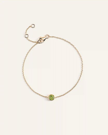 14K Gold Birthstone Solitaire Bezel Bracelet