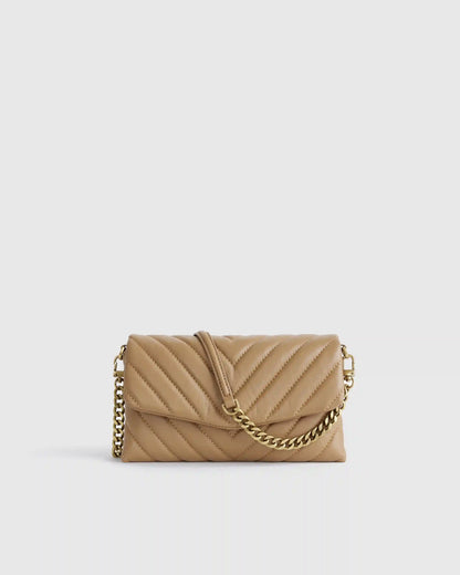 Italian Leather Quilted Wallet Crossbody