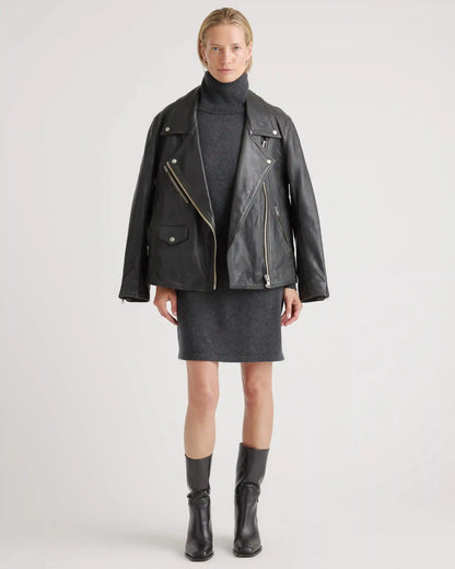 Mongolian Cashmere Turtleneck Sweater Dress