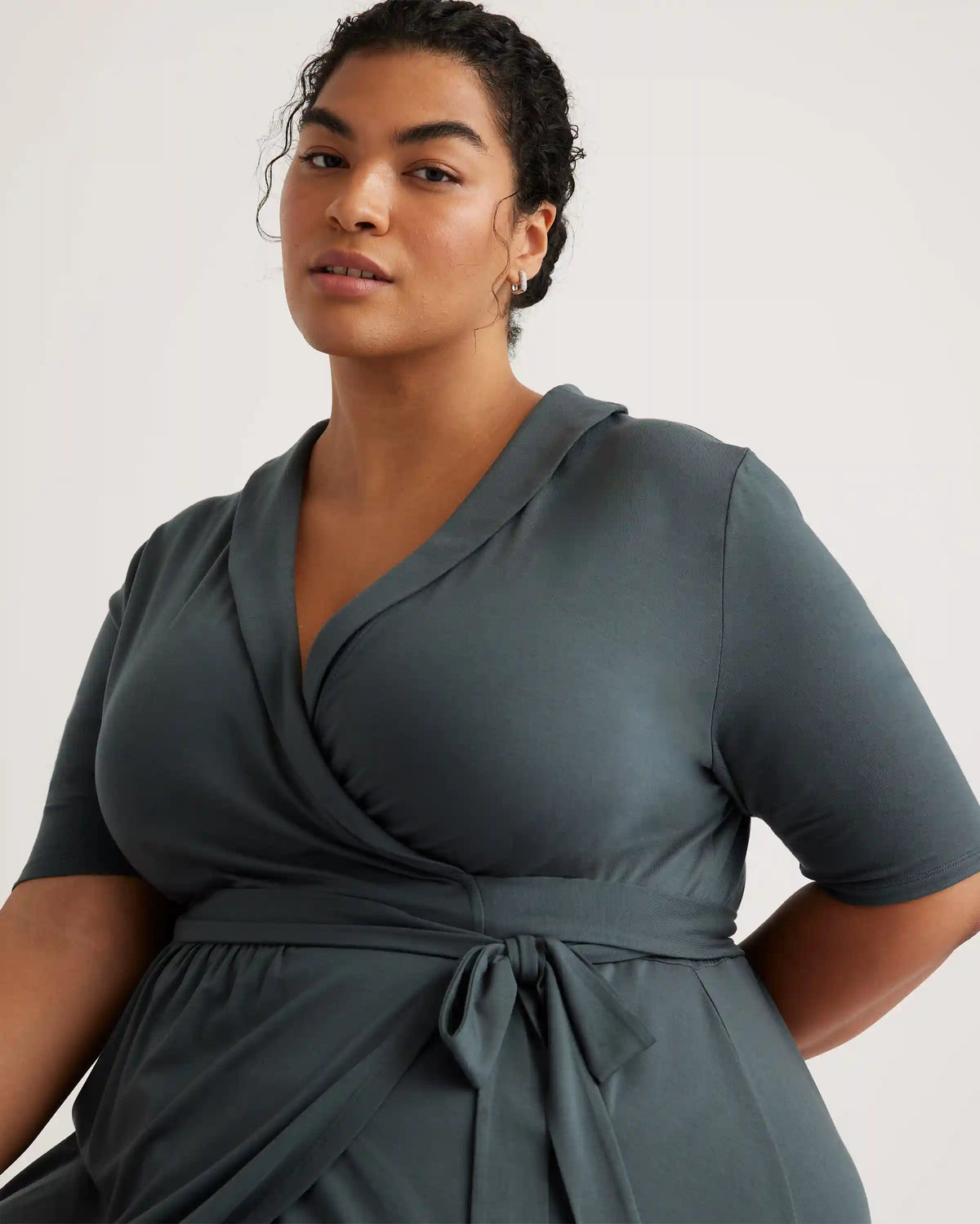 Tencel Jersey Midi Wrap Dress