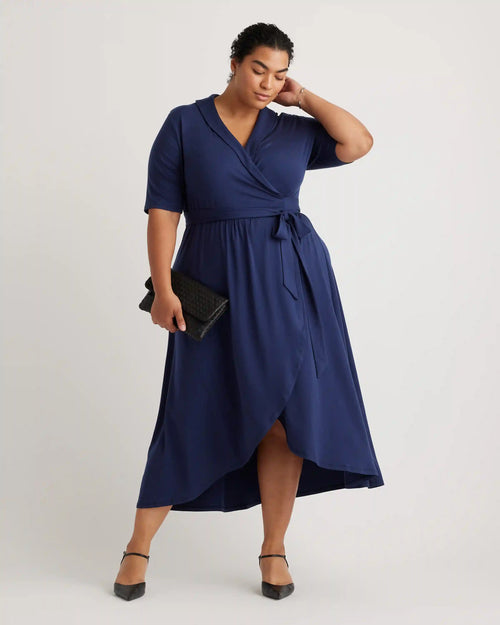 Tencel Jersey Midi Wrap Dress