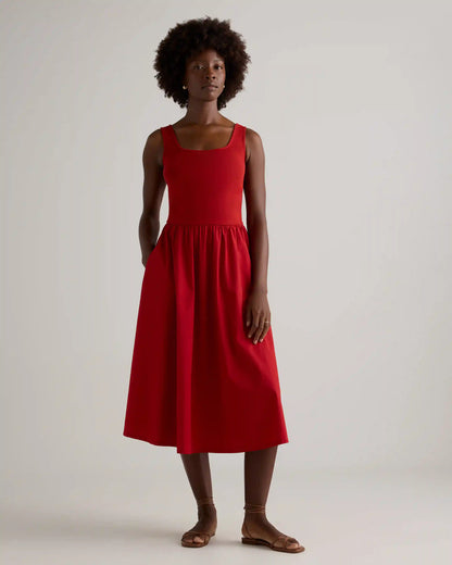 Cotton Mixed Media Tank Dress