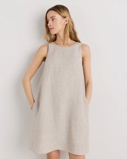 100% European Linen Tank Mini Dress