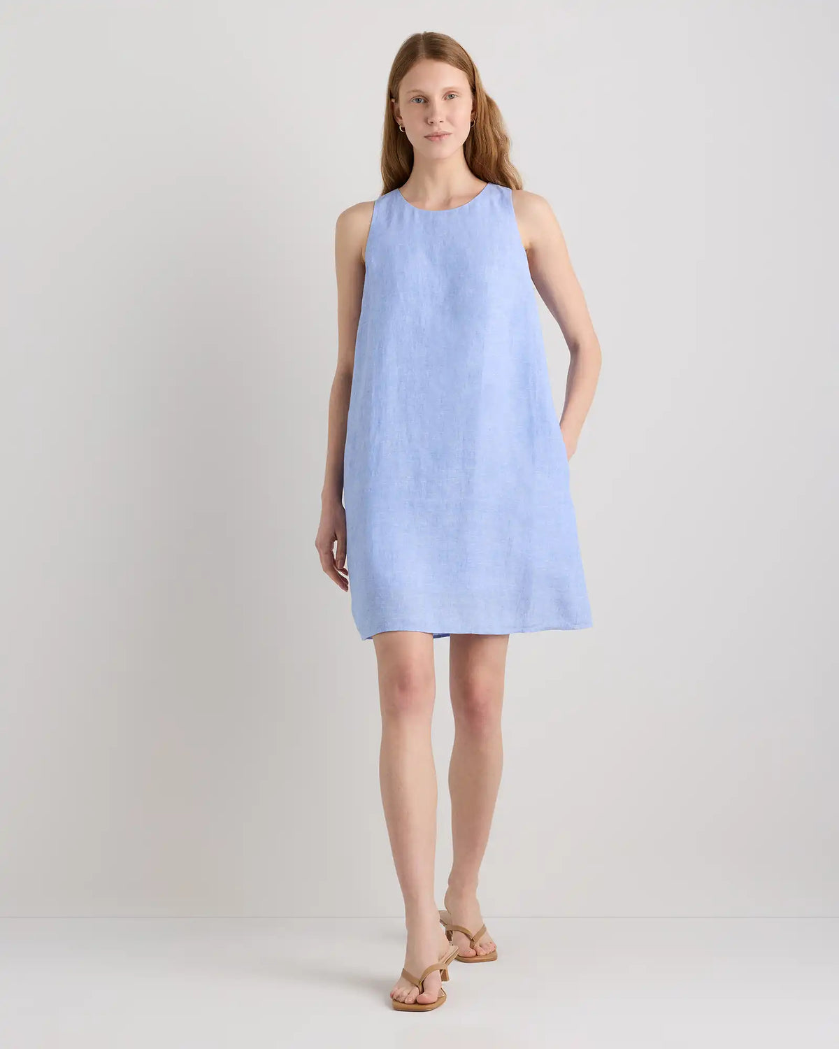100% European Linen Tank Mini Dress