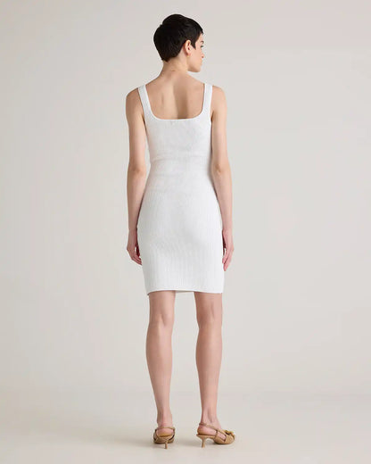 Square Neck Ribbed Knit Mini Dress