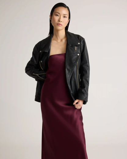 100% Washable Silk Strapless Midi Dress