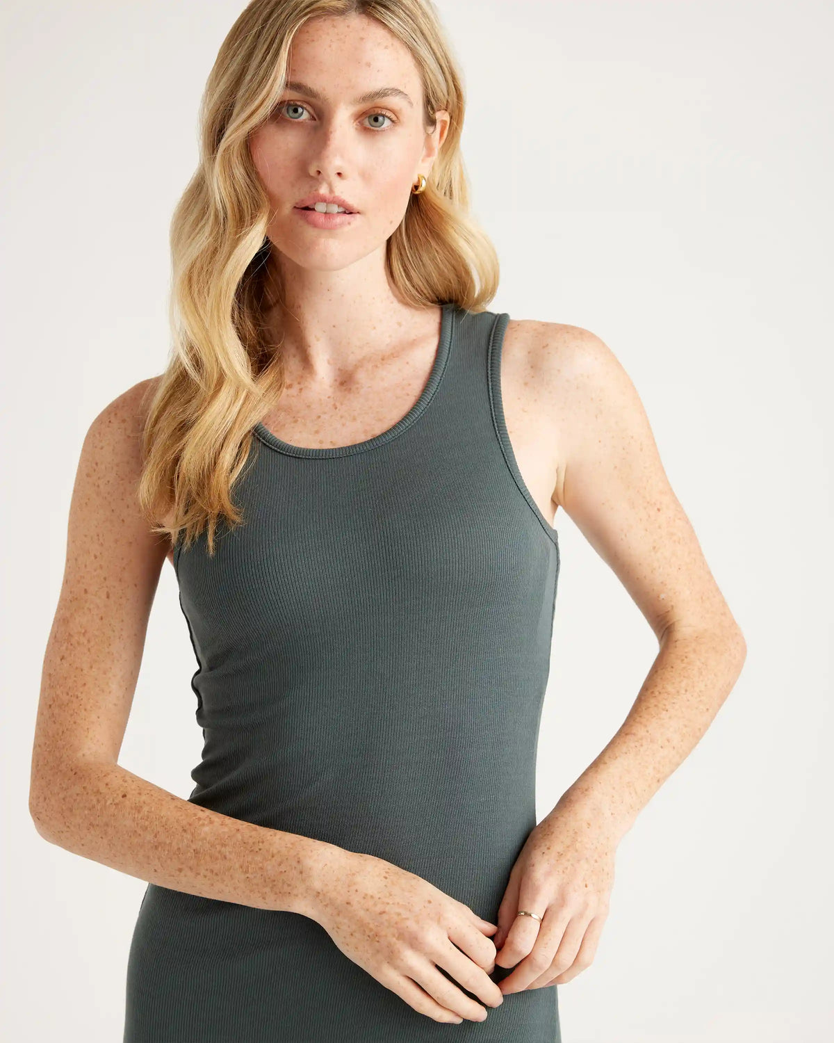 Tencel Rib Knit Sleeveless Dress