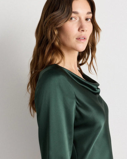 100% Washable Silk Long Sleeve Mini Dress