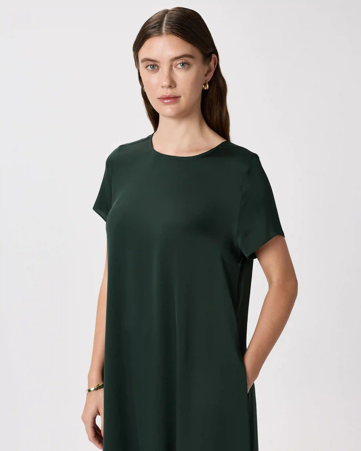 Washable Stretch Silk Voluminous Maxi Dress