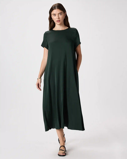 Washable Stretch Silk Voluminous Maxi Dress