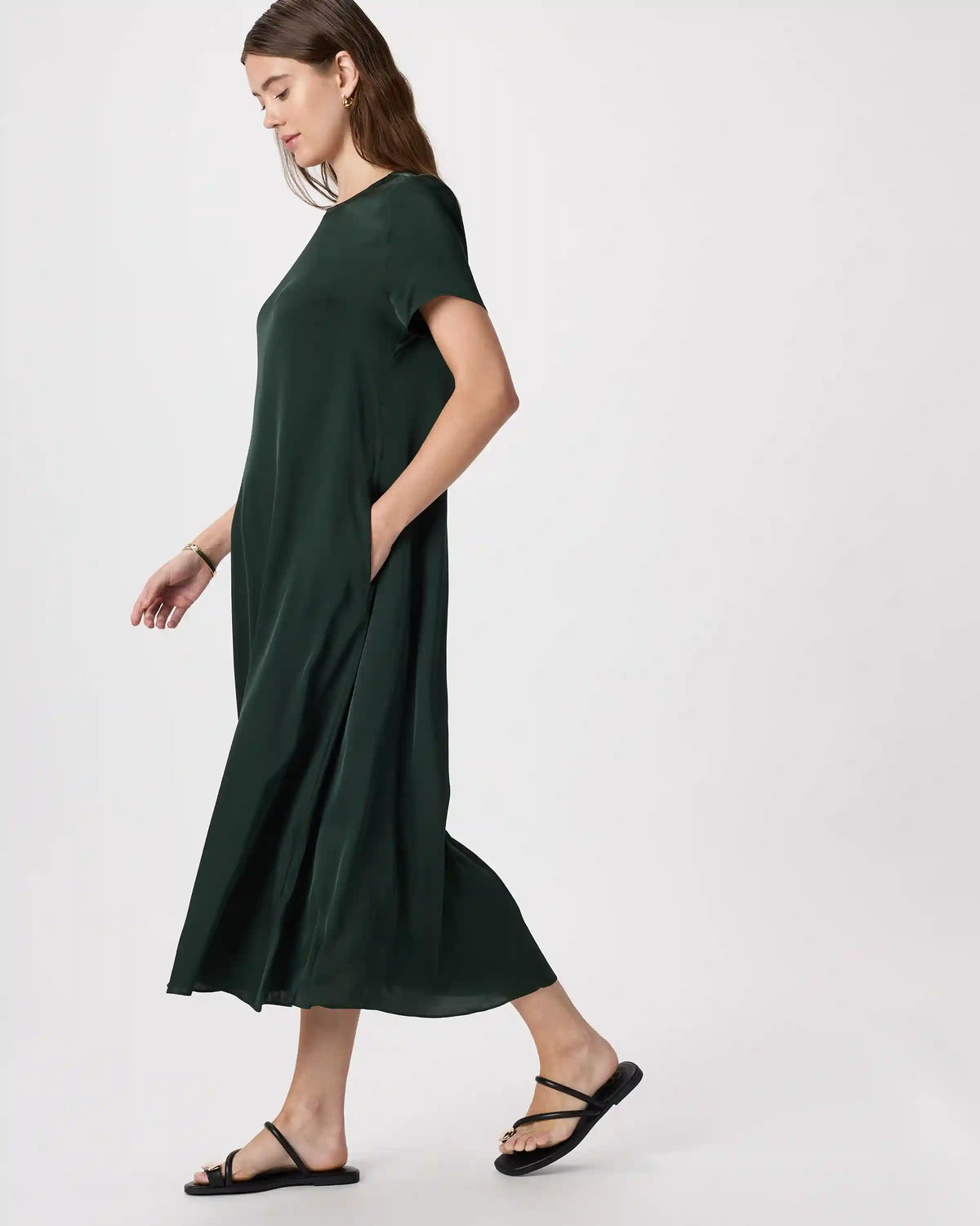 Washable Stretch Silk Voluminous Maxi Dress