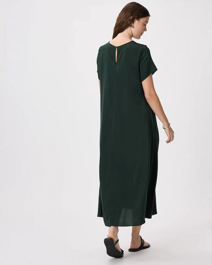 Washable Stretch Silk Voluminous Maxi Dress