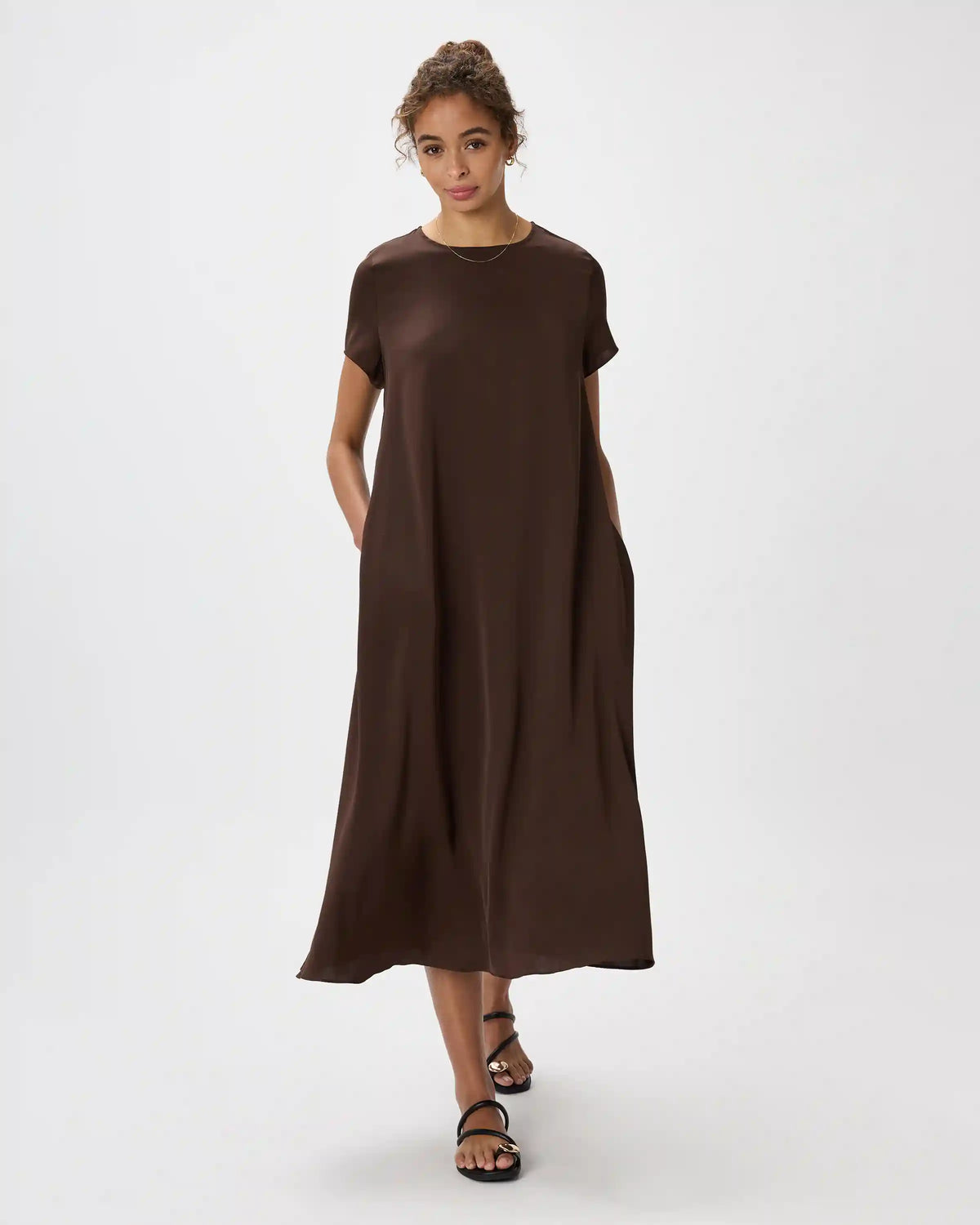 Washable Stretch Silk Voluminous Maxi Dress