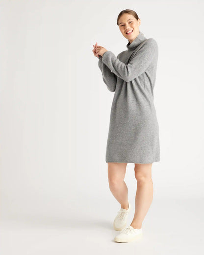 Mongolian Cashmere Textured Sweater Dress