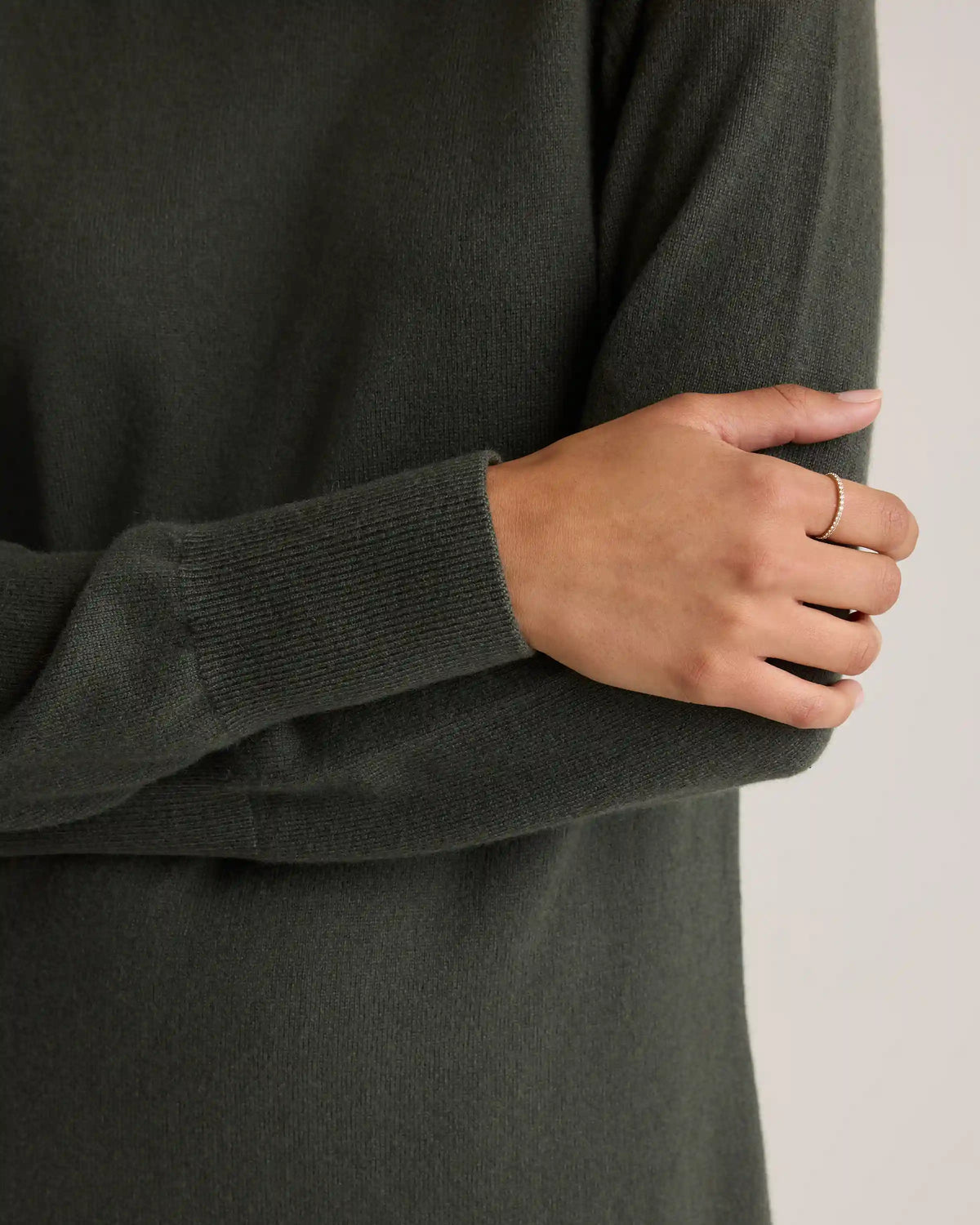Mongolian Cashmere Turtleneck Sweater Dress
