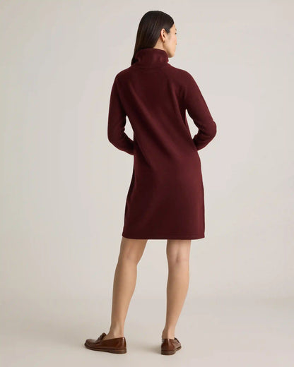 Mongolian Cashmere Turtleneck Sweater Dress