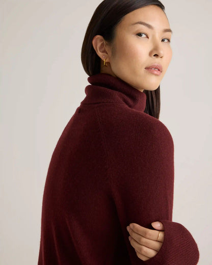 Mongolian Cashmere Turtleneck Sweater Dress